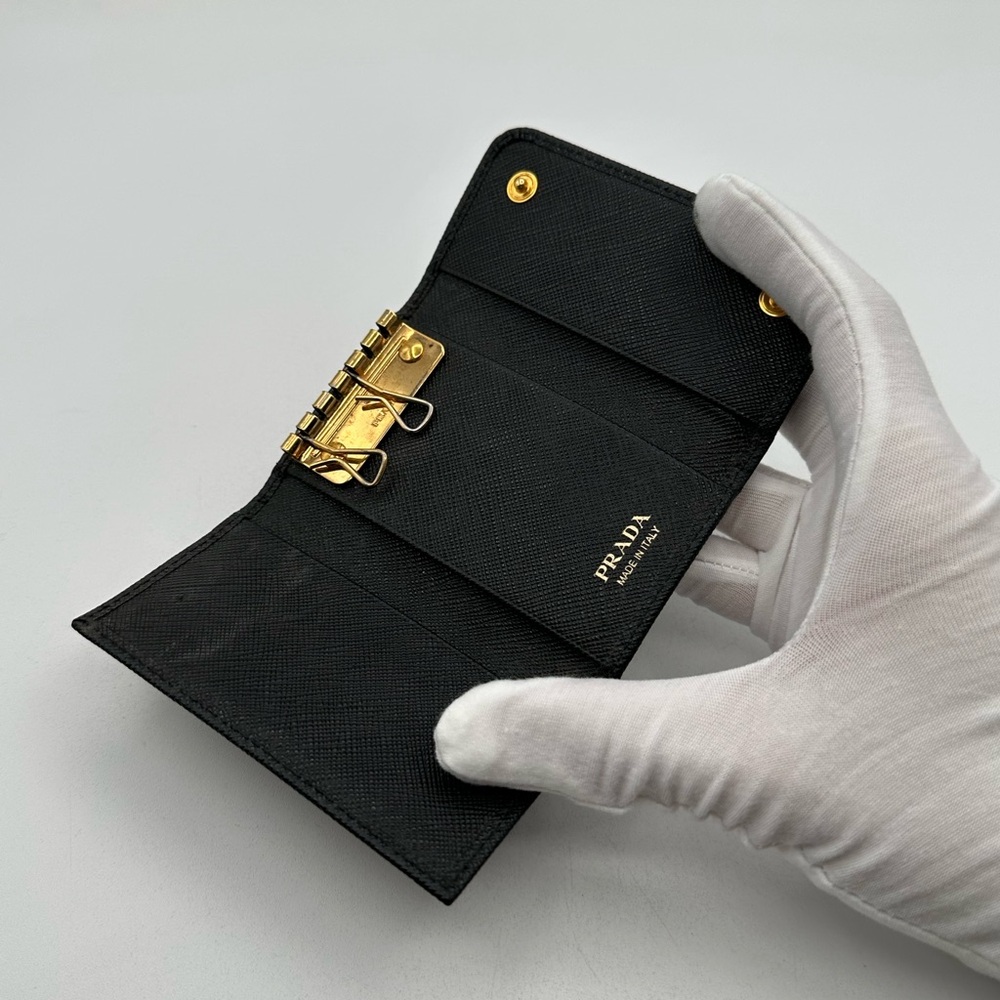 Prada Black Saffiano Leather Key Holder Wallet - Picture 7 of 12